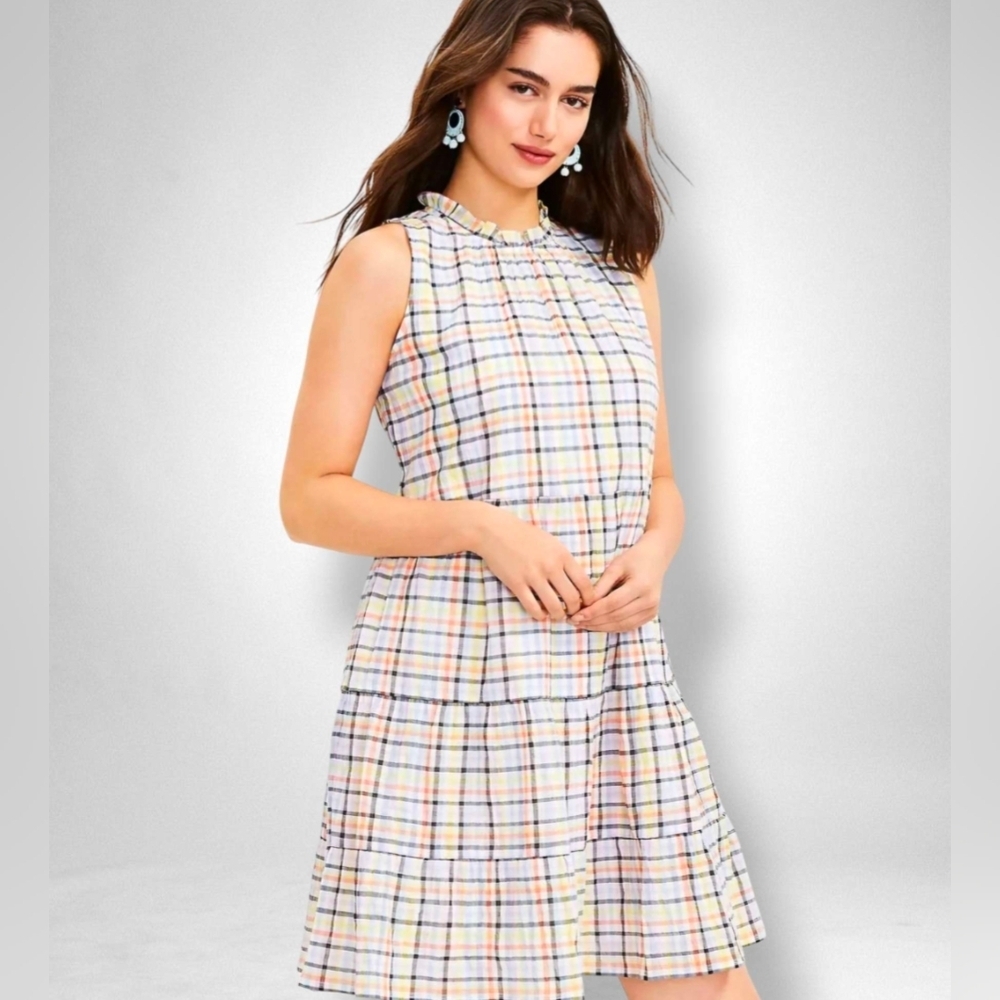 Loft plaid summer dress size small